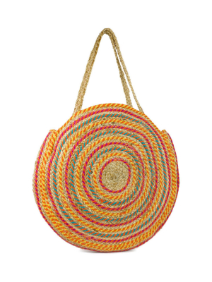 Oversized Woven Straw Jute Circle Tote