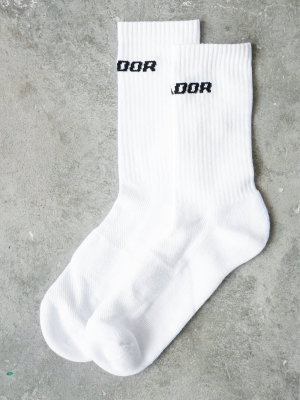 Logo Socks White Black