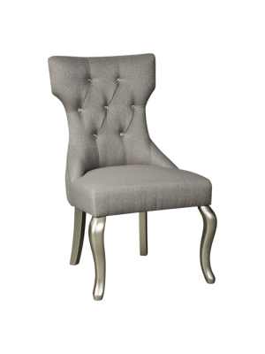 Set Of 2 Coralayne Dining Upholstered Side Chair Silver - Signature Design By Ashley