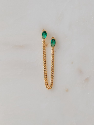 Tova Double Earring, Emerald