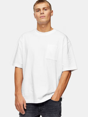 Considered White Boxy Pocket Organic Cotton T-shirt