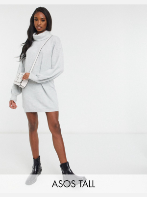 Asos Design Tall Roll Neck Mini Dress