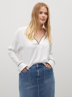 Contrast Trim Blouse