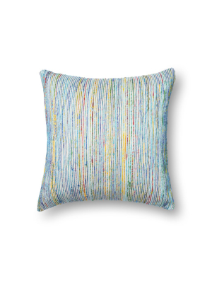 Recycled Sari Silk Pillow In Blue