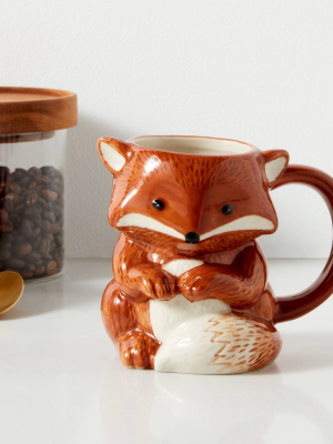 10.8oz Stoneware Fox Mug Orange - Threshold™