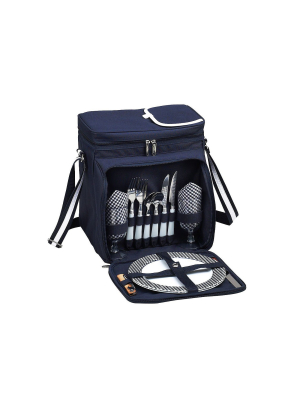 Picnic At Ascot Insulated Picnic Basket/cooler Fully Equipped With Service For 2