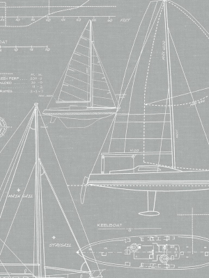 Yacht Club Peel-and-stick Wallpaper In Grey By Nextwall