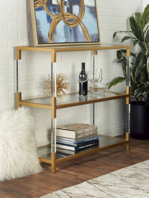 Metal And Acrylic Console Table Gold - Olivia & May