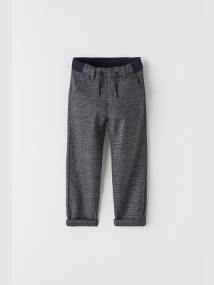 Rib Plaid Pants