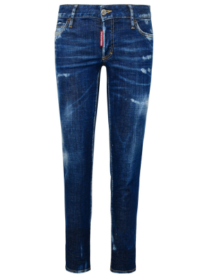 Dsquared2 Distressed Skinny Leg Cropped Jeans