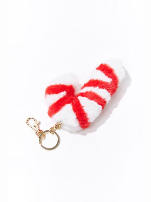 Plush Candy Cane Keychain