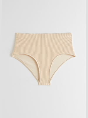 Ribbed High Waisted Bikini Briefs