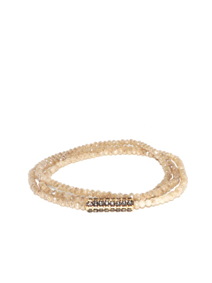 Pave Stone Bar Wrap Bracelet