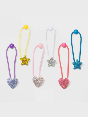 Girls' 6pk Confetti Star Popper Hair Ties - Cat & Jack™