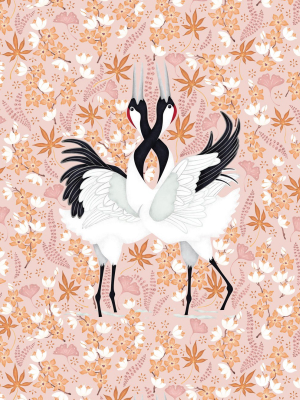 Japanese Cranes Wallpaper In Soft Light From The Wallpaper Republic Collection By Milton & King