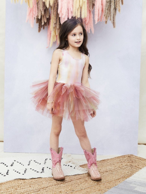 Iloveplum B.a.e. Watercolor Tutu Dress - Poppy Orange