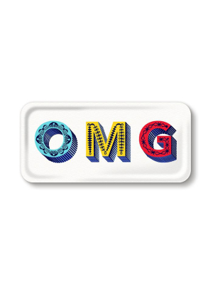 Word Rectangular Tray - Omg - By Jamida