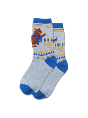 Kid's Hanukkah Cat Crew Socks