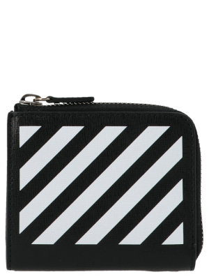 Off-white Diagonal Stripe Print Wallet