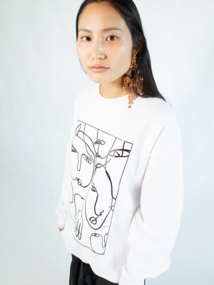 White Portrait Sweatshirt