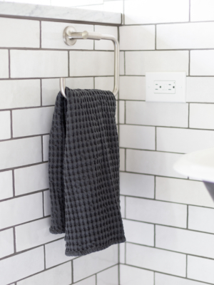 Dark Grey Big Waffle Hand Towel