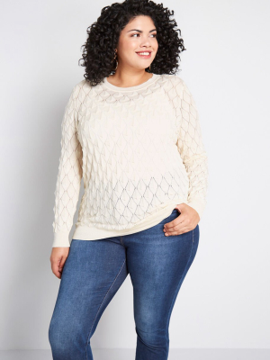 Looking Lively Textured Sweater In Ivory