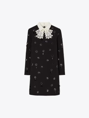 Jewel-embroidered Shift Dress