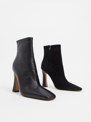 Asos Design Elka Premium Leather Boots In Black