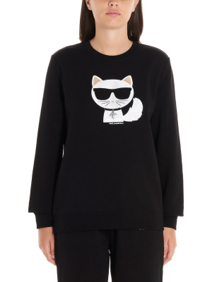 Karl Lagerfeld Ikonik Choupette Crewneck Sweatshirt