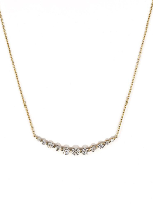 Floating Diamond Crescent Necklace