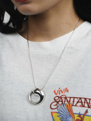 Silver Circle Charm Necklace