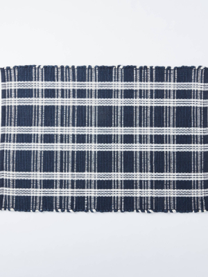 2'x3' Windsong Indoor/outdoor Plaid Scatter Rug Navy - Threshold™ Designed With Studio Mcgee