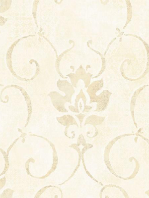 Brilliant Wallpaper In Ivory And Cream By Seabrook Wallcoverings