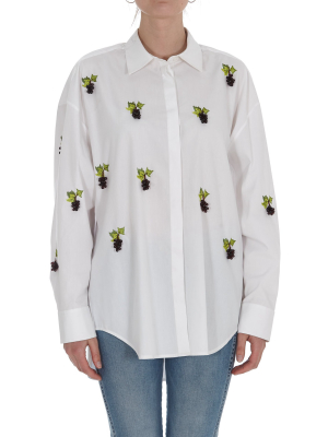 Msgm Grape Appliqué Shirt