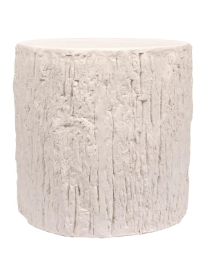 Trunk Side Table, White Fiber Cement