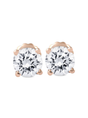 Pompeii3 1 Ct Tdw Diamond 14k Rose Gold Studs Igi Certified