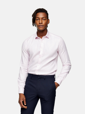 Premium Pink Textured Slim Shirt