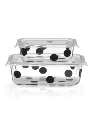 Deco Dot™ 2pc  Rectangular Food Storage Set