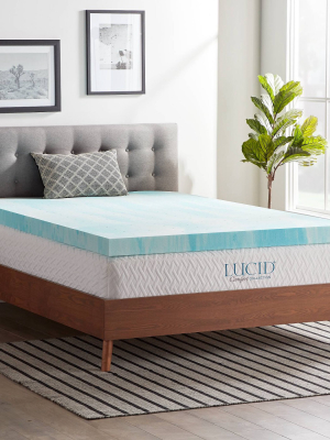 Comfort Collection 4" Gel Swirl Memory Foam Mattress Topper - Lucid