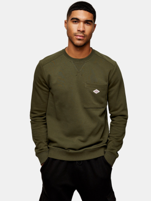 Selected Homme Green Pocket Sweatshirt