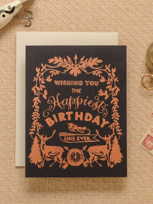 Deer Crest Birthday Card