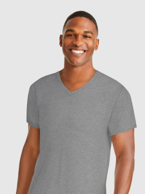 Hanes Premium Men's Slim Fit V-neck T-shirt Undershirt With Wicking Freshiq