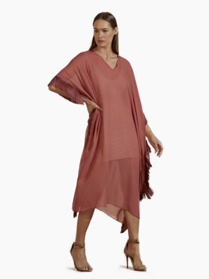 Chiffon Kaftan - Terracotta Red