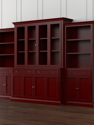 Cameo 4-piece Red Glass Door Wall Unit With Storage Bookcases