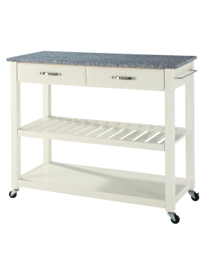 Solid Granite Top Kitchen Cart/island With Optional Stool Storage - Crosley