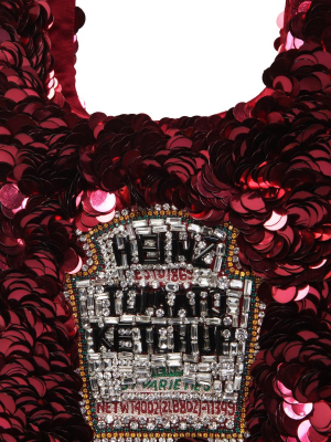 Anya Hindmarch Ketchup Sequin Embellished Tote Bag