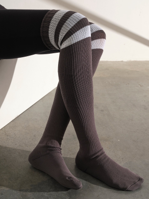 Rugby Stripe Thigh-high Socks