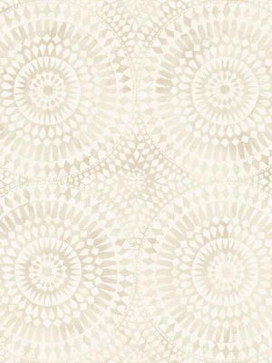 Glisten Circles Wallpaper In Ivory And Pearlescent By Seabrook Wallcoverings