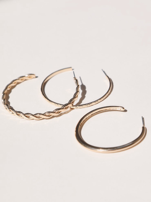 Gold Assorted Textured Multi Pack Hoop Earrings