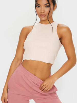 Nude Basic Soft Rib Cropped Vest